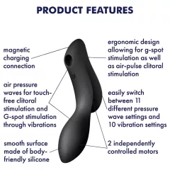   Satisfyer Curvy Trinity 2 - vibrátor s tlakovými vlnami 2v1 - čierny