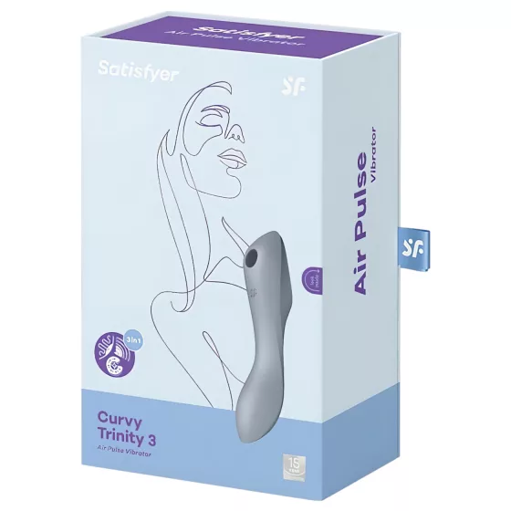 Satisfyer Curvy Trinity 3 - 2v1 vibrátor s tlakovými vlnami (sivý)