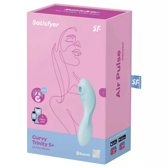 Satisfyer Curvy Trinity 5+ - vibračný stimulátor 2v1 - modrý