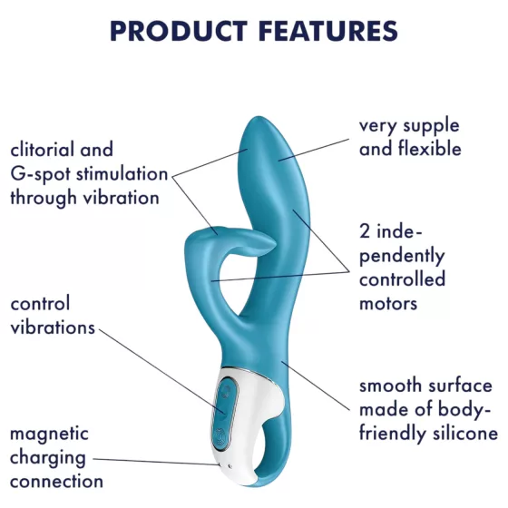 Satisfyer Embrace Me - vibrátor na bod G a klitoris - dobíjací - tyrkysový