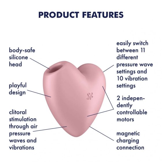 Satisfyer Cutie Heart - nabíjací stimulátor klitorisu so vzduchovou vlnou (ružový)