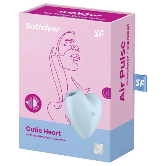 Satisfyer Cutie Heart - nabíjací stimulátor klitorisu s tlakovými vlnami - modrý