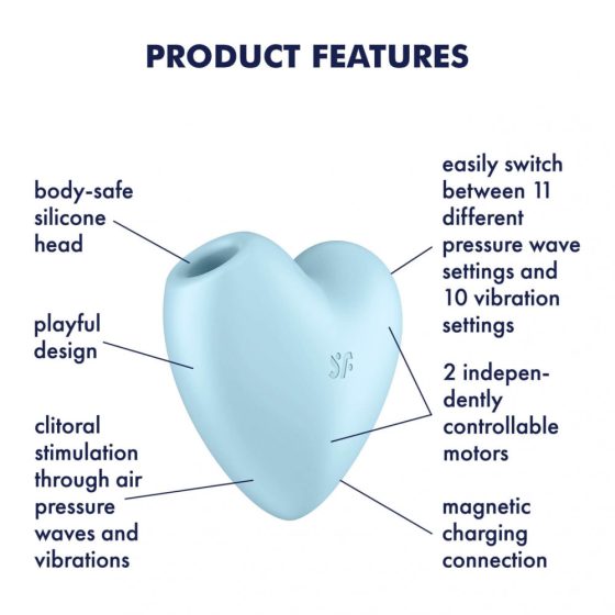 Satisfyer Cutie Heart - nabíjací stimulátor klitorisu so vzduchovou vlnou (modrý)