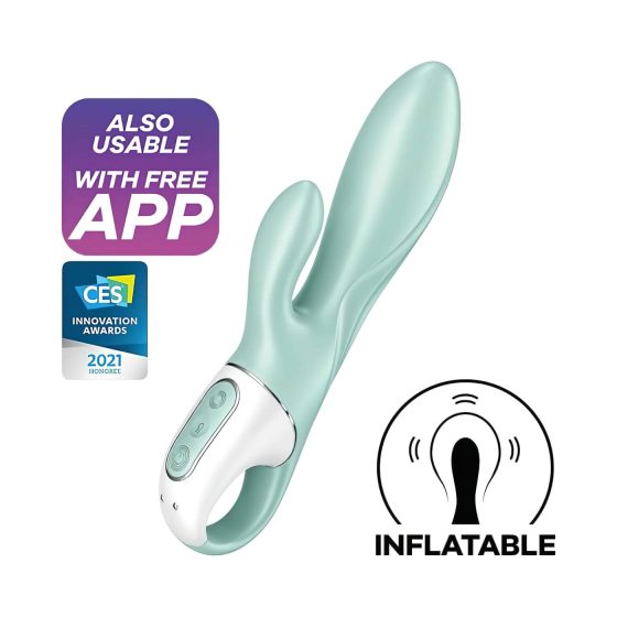 Satisfyer Air Pump Bunny 5 - inteligentný pumpovací vibrátor (mätová)