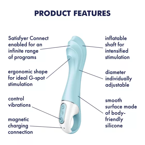 Satisfyer - pumpovací vibrátor - smart funkcia - modrý