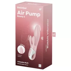   Satisfyer Air Pump Bunny 3 - nafukovací vibrátor (ružový)