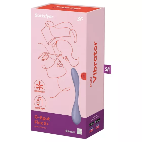 Satisfyer G-spot Flex 5 - vibrátor na bod G ovládaný aplikáciou (fialový)