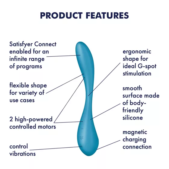 Satisfyer G-spot Flex 5 - vibrátor na bod G ovládaný aplikáciou (zelený)