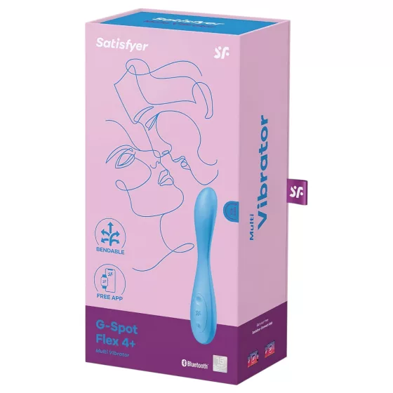Satisfyer - vibrátor na bod G - flexibilný, smart funkcie - tyrkysový