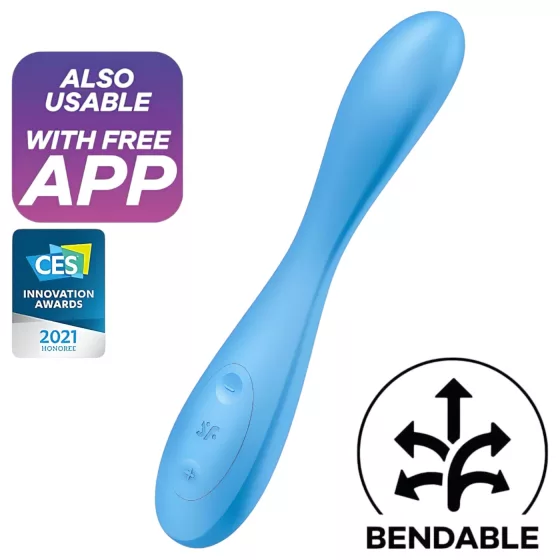 Satisfyer - vibrátor na bod G - flexibilný, smart funkcie - tyrkysový