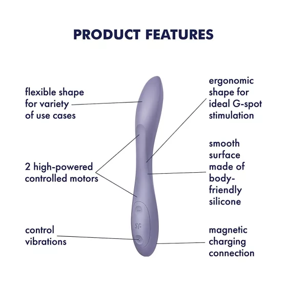 Satisfyer - vibrátor na bod G - nabíjateľný, vodotesný - fialový