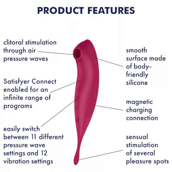 Satisfyer Twirling Pro - 2v1 vibrátor na klitoris - smart funkcie - červený