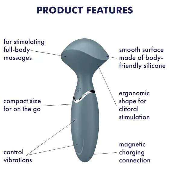 Satisfyer Mini Wand-er - masážny vibrátor (sivý)