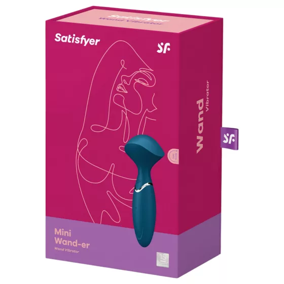 Satisfyer Mini Wand-er - vodeodolný masážny vibrátor - modrý