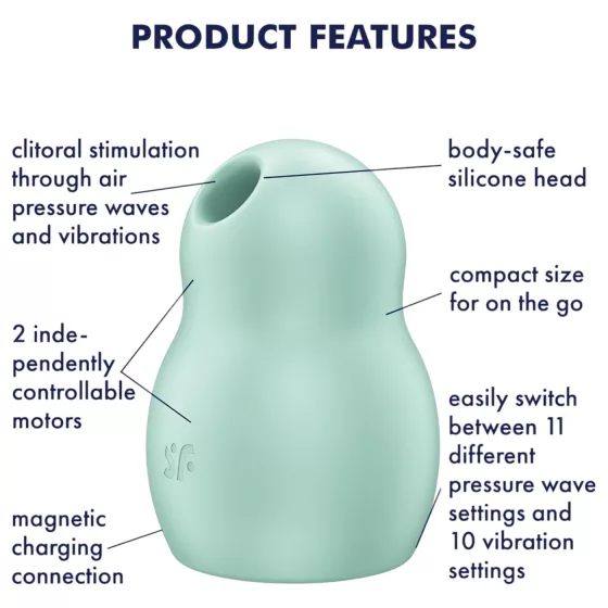 Satisfyer Pro To Go 1 - akumulátorový, tlakovo-vlnový stimulátor klitorisu (mätový)