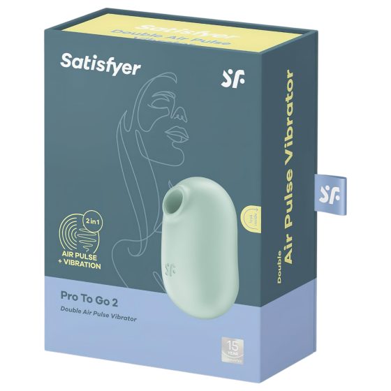 Satisfyer Pro To Go 2 - Nabíjateľný, tlakový stimulátor klitorisu (mäta)