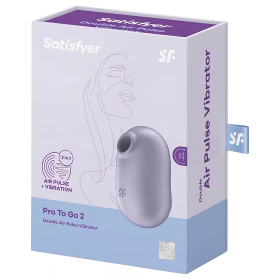 Satisfyer Pro To Go 2 - akumulátorový, vzduchovými vlnami stimulujúci klitorálny vibrátor (fialový)