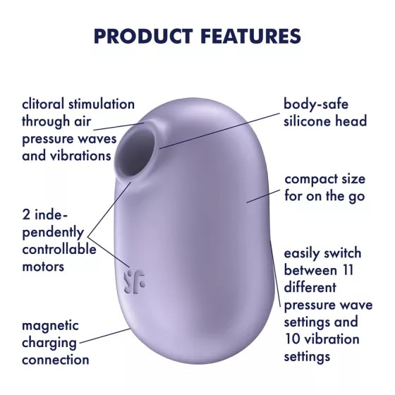 Satisfyer Pro To Go 2 - akumulátorový, vzduchovými vlnami stimulujúci klitorálny vibrátor (fialový)
