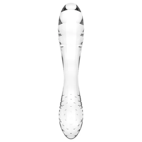 Satisfyer Dazzling Crystal 1 - obojstranné sklenené dildo - číre