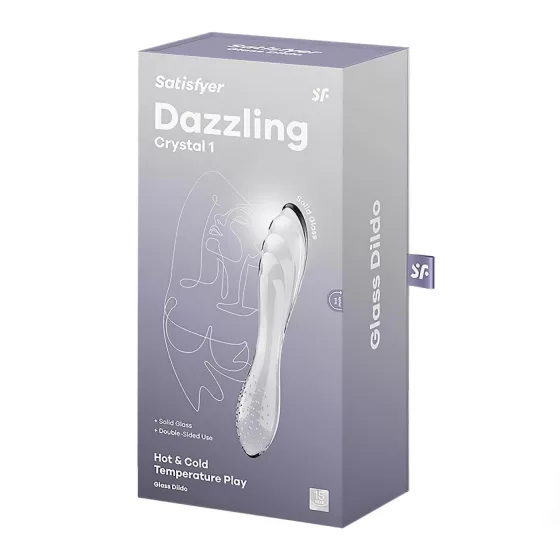 Satisfyer Dazzling Crystal 1 - obojstranné sklenené dildo - číre