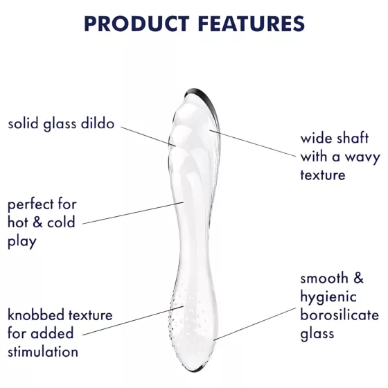 Satisfyer Dazzling Crystal 1 - obojstranné sklenené dildo - číre