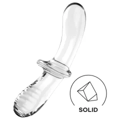   Satisfyer Double Crystal - obojstranné sklenené dildo - priehľadné