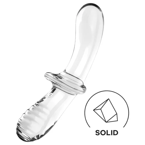 Satisfyer Double Crystal - obojstranné sklenené dildo - priehľadné