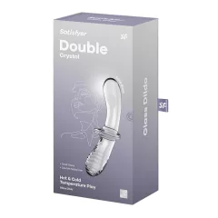   Satisfyer Double Crystal - obojstranné sklenené dildo - priehľadné