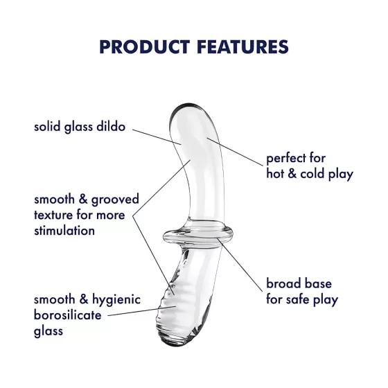 Satisfyer Double Crystal - obojstranné sklenené dildo - priehľadné