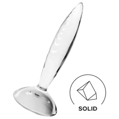  Satisfyer Sparkling Crystal - sklenené dildo - vrúbkované - priehľadné