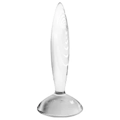   Satisfyer Sparkling Crystal - sklenené dildo - vrúbkované - priehľadné