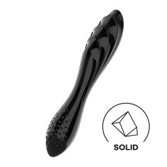   Satisfyer Dazzling Crystal 1 - obojstranné sklenené dildo (čierne)