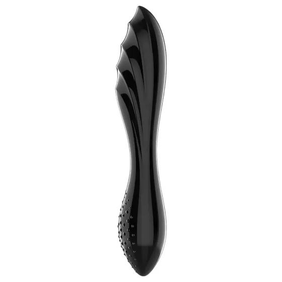 Satisfyer Dazzling Crystal 1 - obojstranné sklenené dildo - čierne