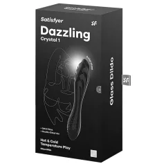   Satisfyer Dazzling Crystal 1 - obojstranné sklenené dildo - čierne
