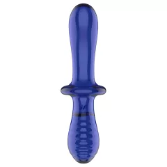   Satisfyer Double Crystal - obojstranné sklenené dildo - modré