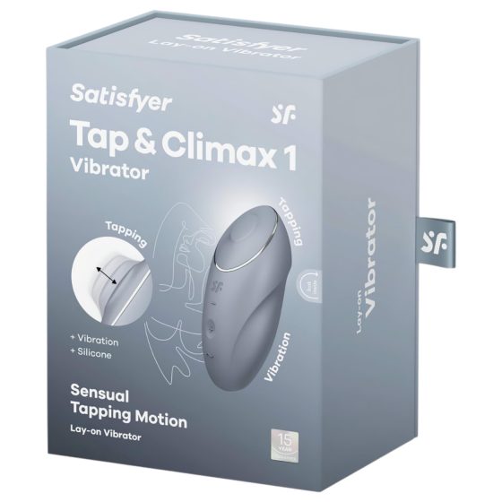 Satisfyer Tap & Climax 1 - vibrátor na klitoris 2v1 - sivý