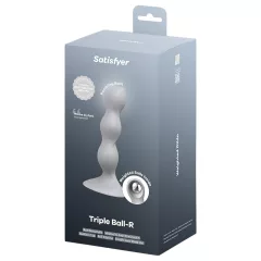   Satisfyer Triple Ball-R - dildó s guľkami - silikón - sivá
