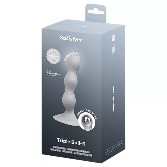 Satisfyer Triple Ball-R - dildó s guľkami - silikón - sivá