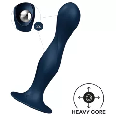   Satisfyer Double Ball-R - dvojitý venušin guľôčkový dildó - modrá