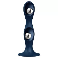   Satisfyer Double Ball-R - dvojitý venušin guľôčkový dildó - modrá
