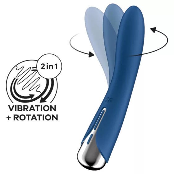 Satisfyer Spinning Vibe 1 - vibrátor na G-bod s rotujúcou hlavou - modrý