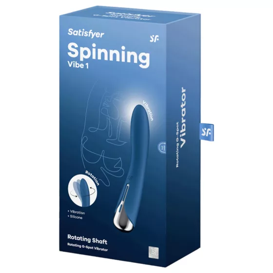 Satisfyer Spinning Vibe 1 - vibrátor na G-bod s rotujúcou hlavou - modrý
