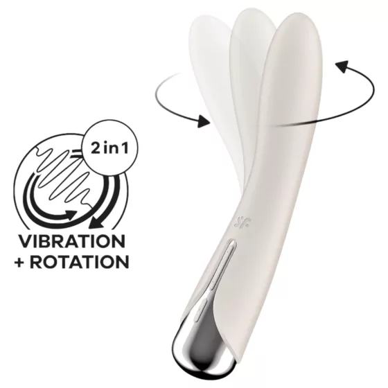 Satisfyer - G-bod vibrátor s rotujúcou hlavou - béžový