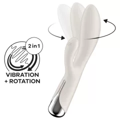   Satisfyer Spinning Rabbit 1 - vibrátor s rotačným klitorálnym ramenom - béžový