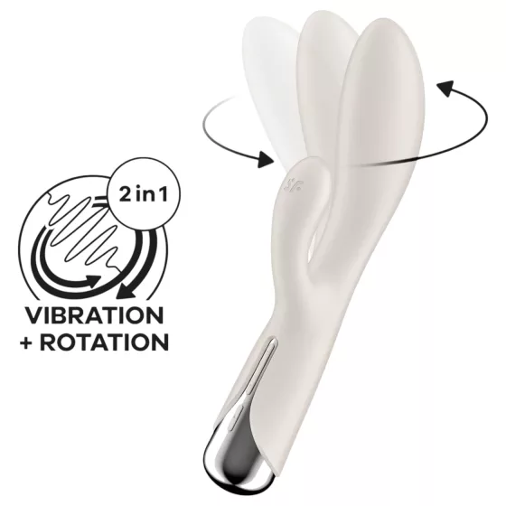Satisfyer Spinning Rabbit 1 - vibrátor s rotačným klitorálnym ramenom - béžový