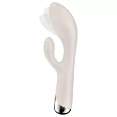  Satisfyer Spinning Rabbit 1 - vibrátor s rotačným klitorálnym ramenom - béžový