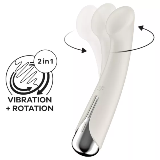 Satisfyer - vibrátor na bod G s rotačnou hlavou - béžový