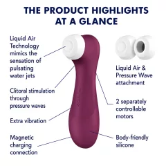   Satisfyer Pro 2 Gen3 - Aplikáciou ovládaný klitorisový stimulátor s tlakovými vlnami (červený)
