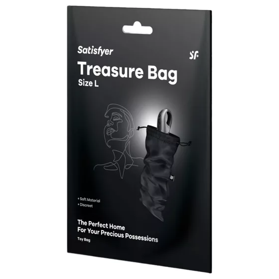 Satisfyer Treasure Bag L - diskrétne úložné vrecko - stredné (čierne)