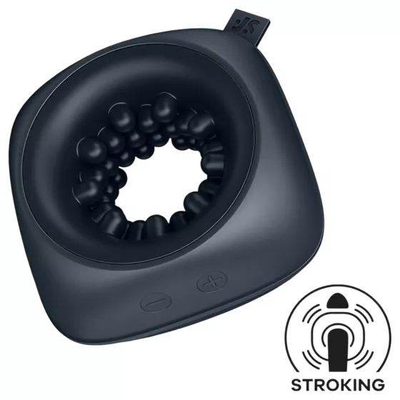 Satisfyer Ring Stroker - akumulátorový vibračný masturbátor (čierny)